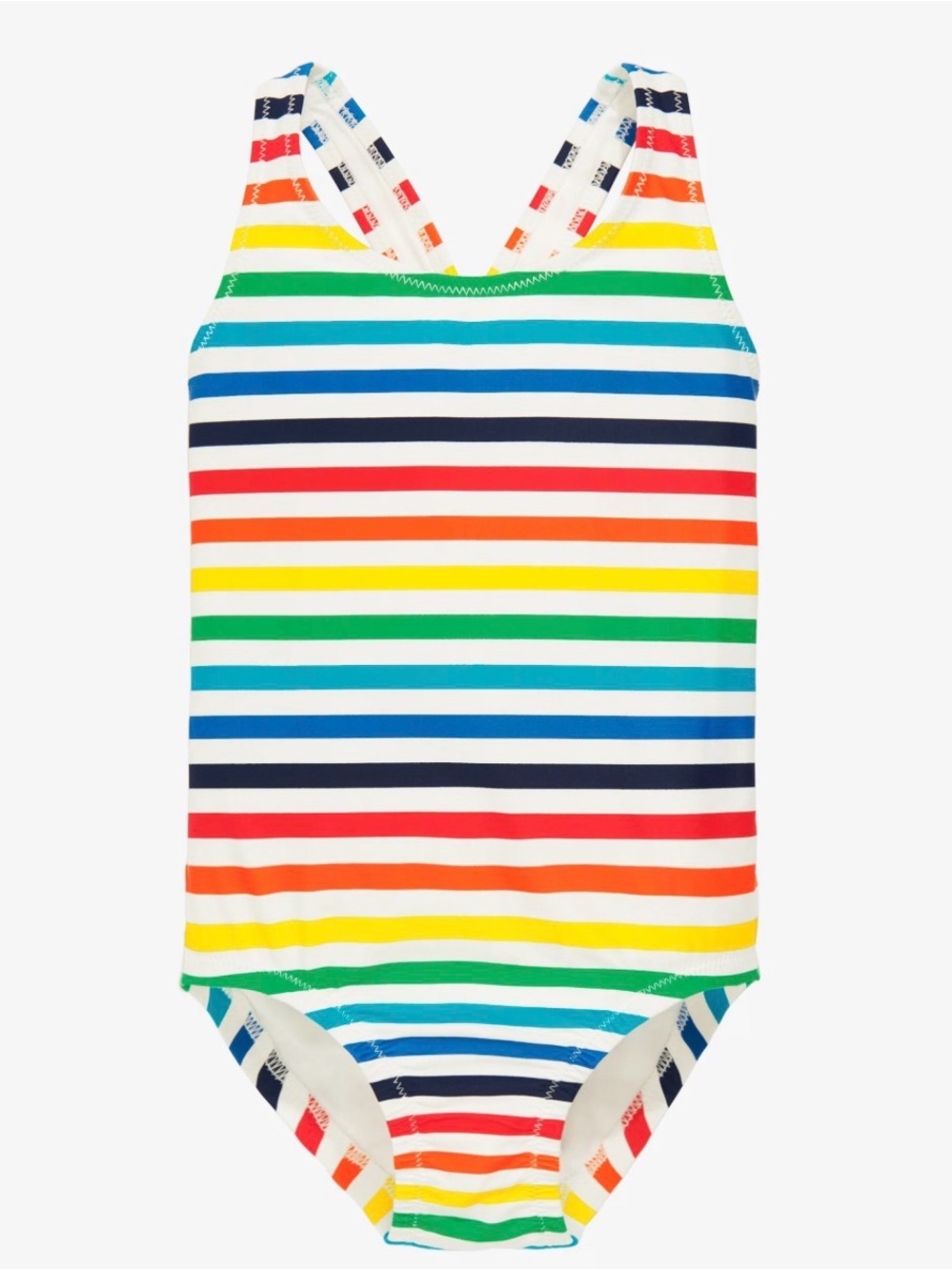 Primary Rainbow Stripe Tankini Swimsuit Sz 6-7